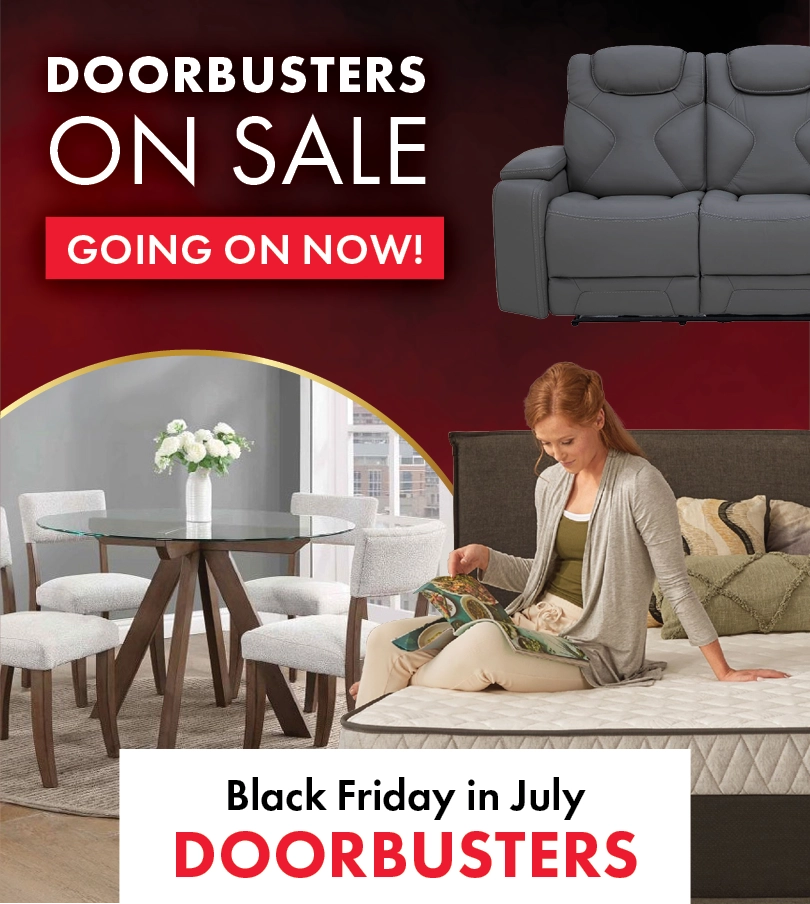 Black Friday in July Doorbusters — Limited-time deals on furniture and mattresses at Morris Home.