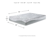  inch memory foam dimension schematic   