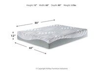  inch memory foam dimension schematic   