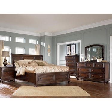 PORTER KING SLEIGH STORAGE BED