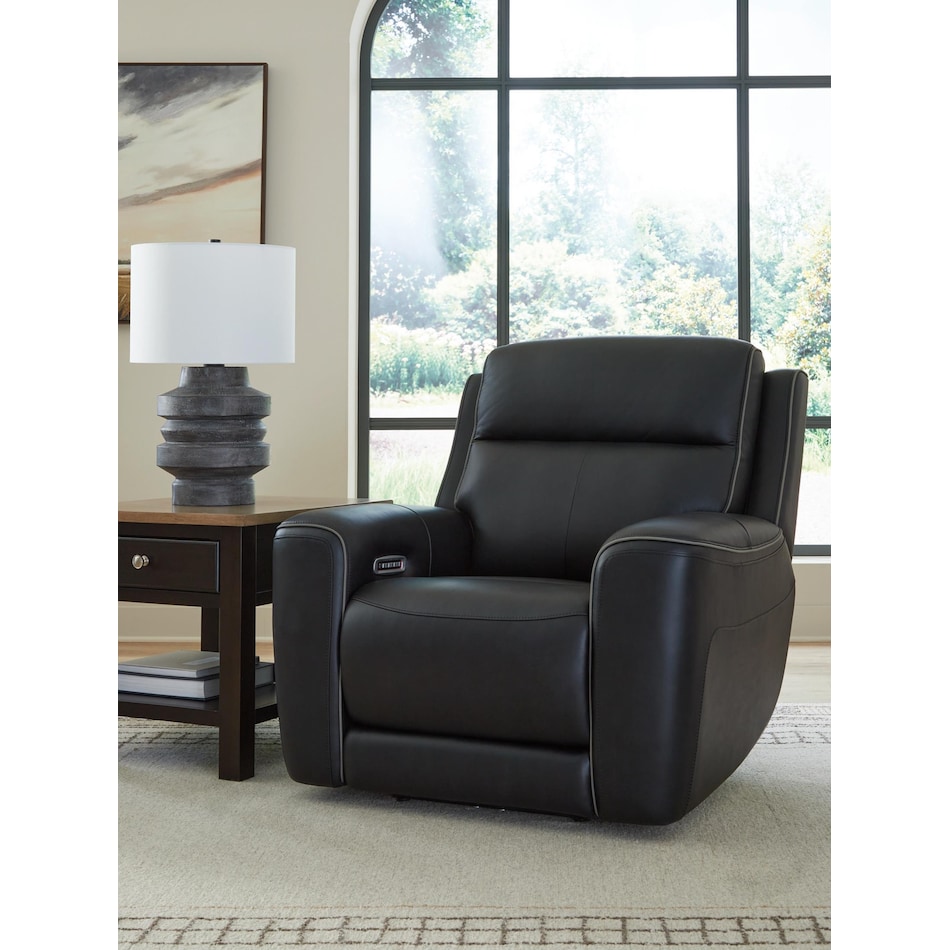 z relaxation black power leather recliner   