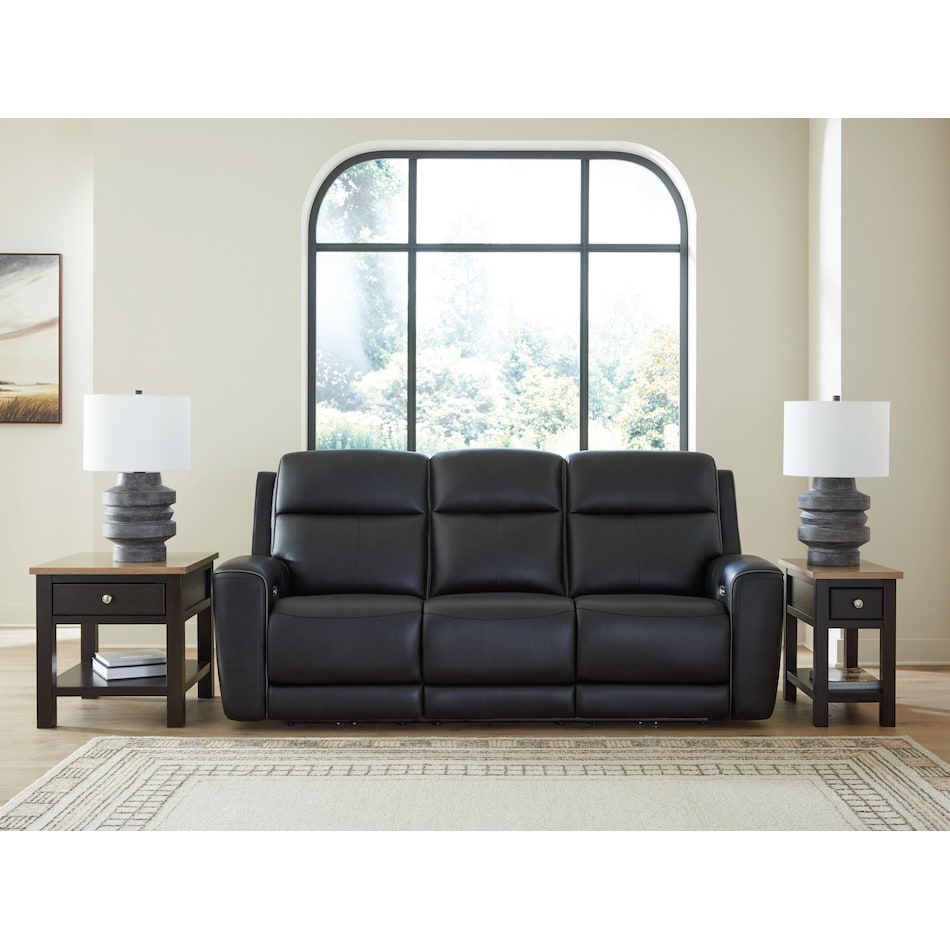 z relaxation black power leather reclining sofa   