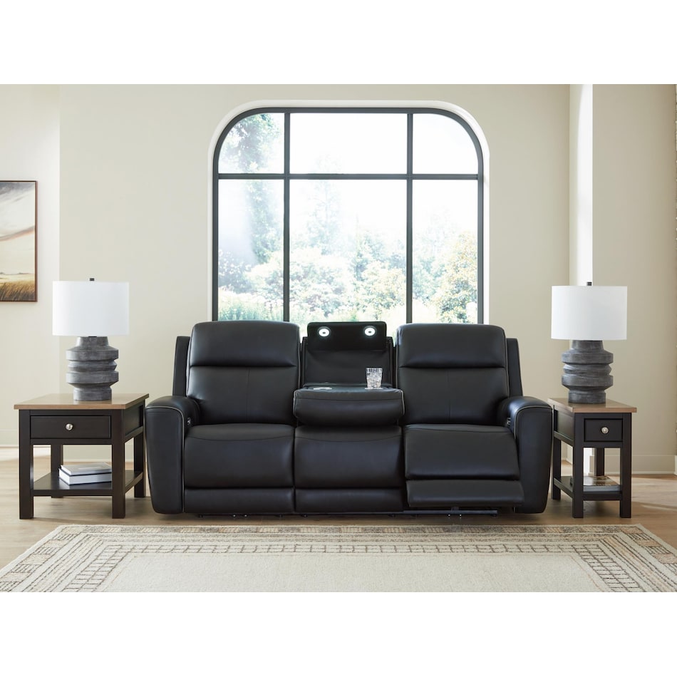 z relaxation black power leather reclining sofa   