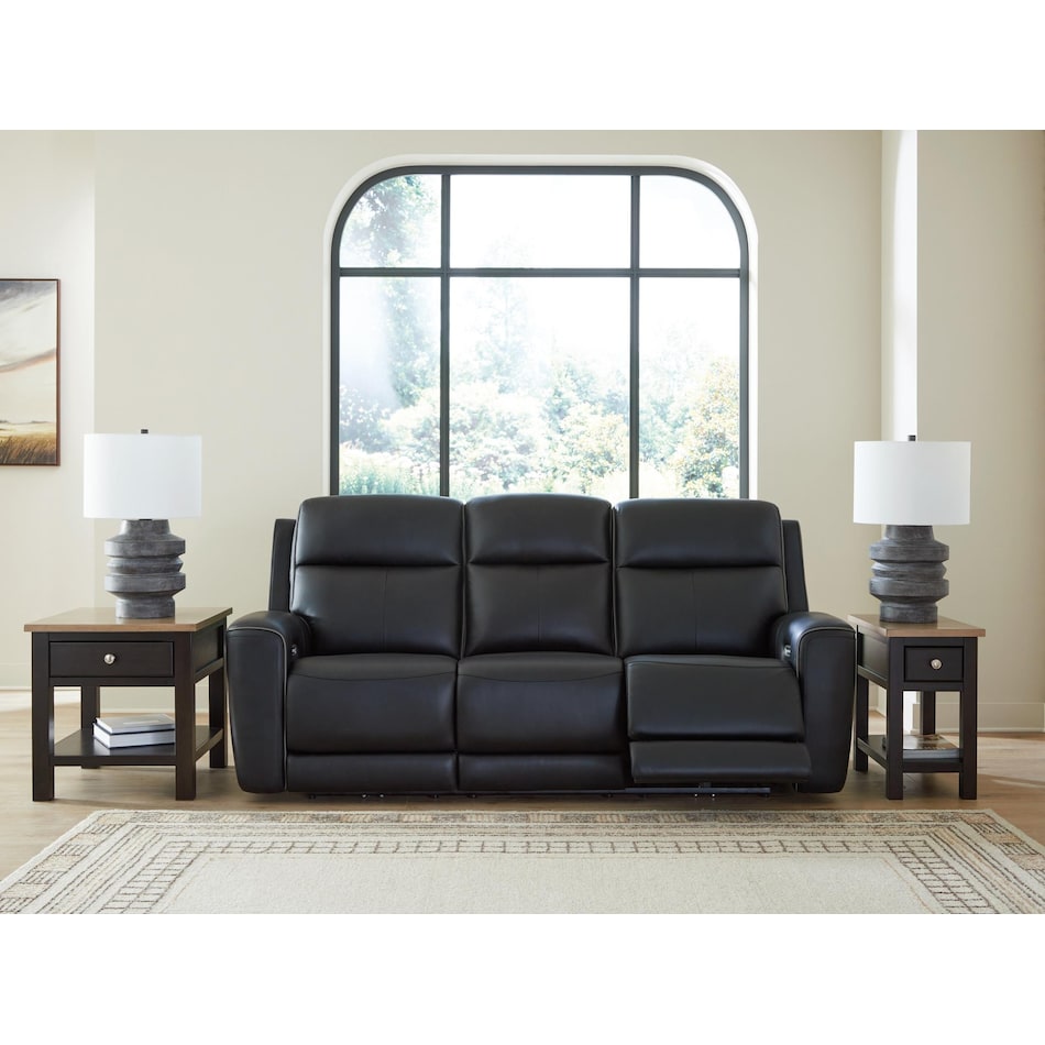 z relaxation black power leather reclining sofa   
