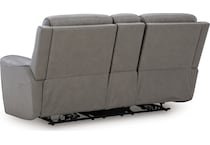 z relaxation coin power leather reclining console loveseat   
