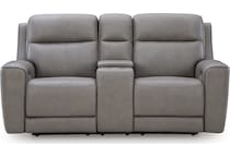 z relaxation coin power leather reclining console loveseat   