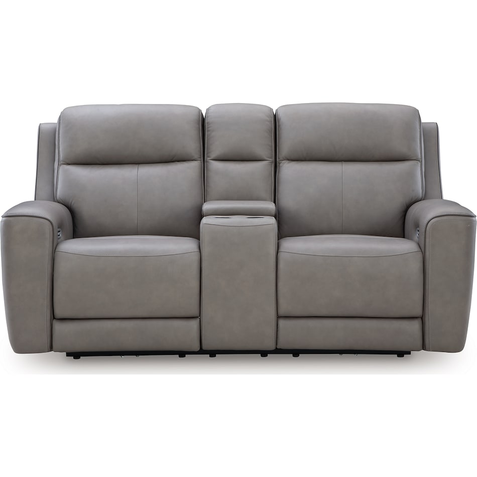 z relaxation coin power leather reclining console loveseat   