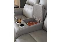 z relaxation coin power leather reclining console loveseat   