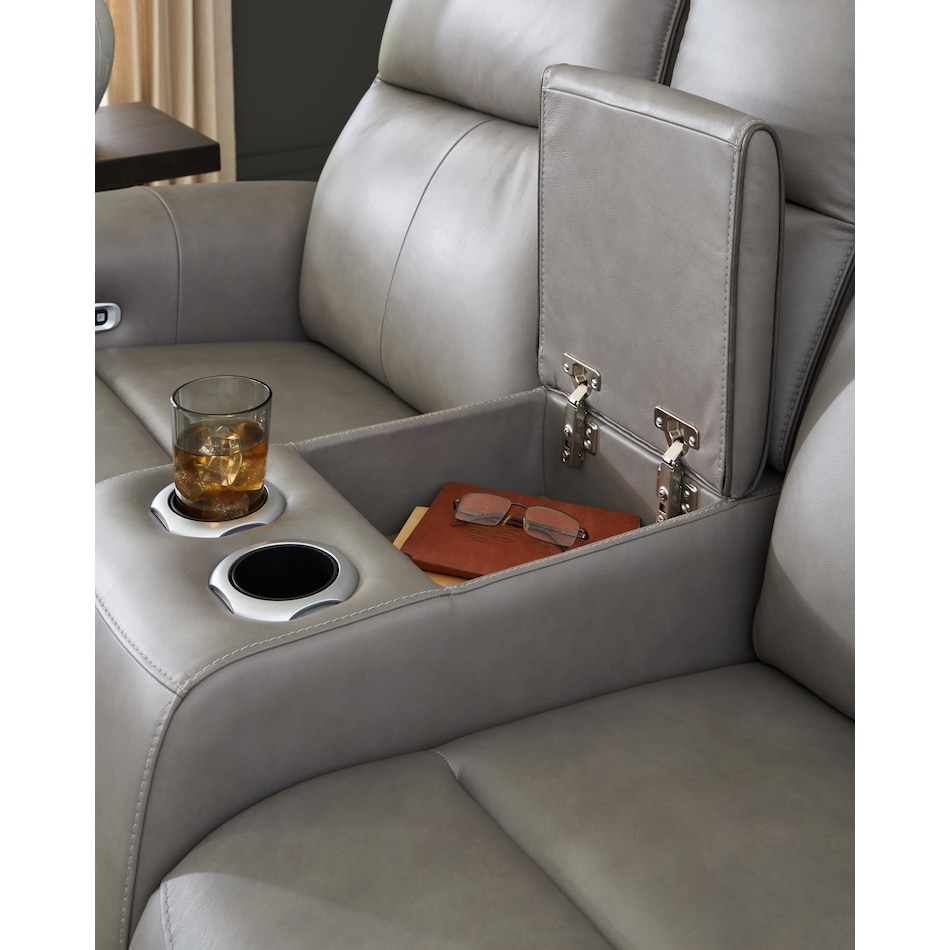 z relaxation coin power leather reclining console loveseat   