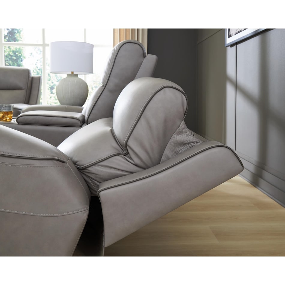 z relaxation coin power leather reclining console loveseat   