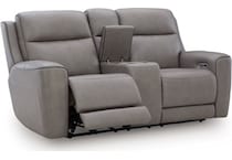 z relaxation coin power leather reclining console loveseat   