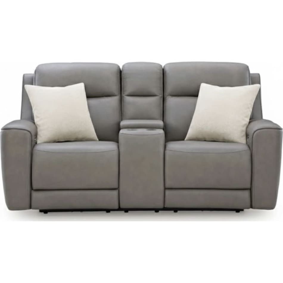 z relaxation coin power leather reclining console loveseat   