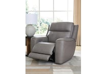 z relaxation grey power leather recliner   