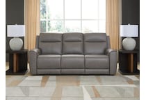 z relaxation grey power leather reclining sofa   