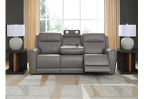 z relaxation grey power leather reclining sofa   