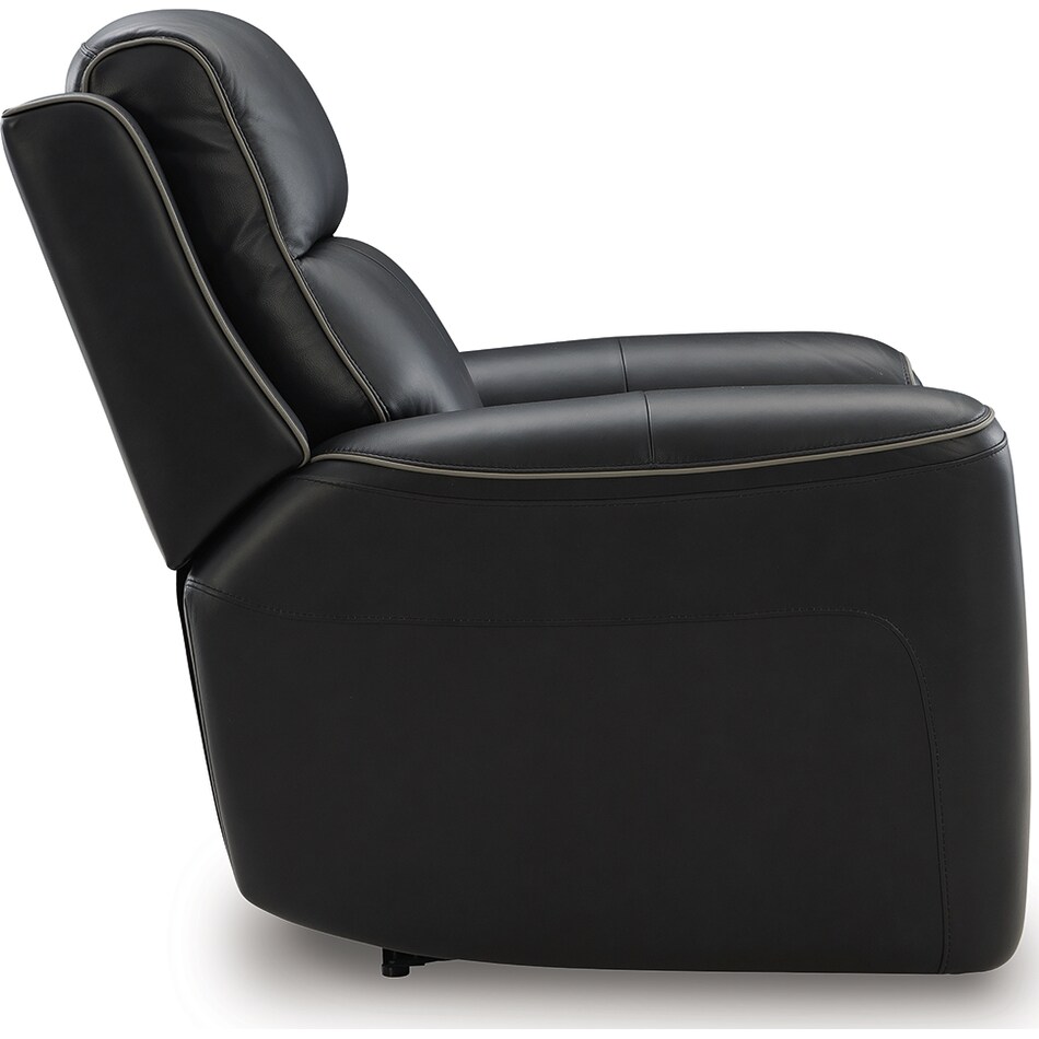 z relaxation onyx power leather recliner   
