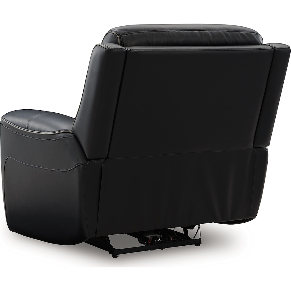 z relaxation onyx power leather recliner   