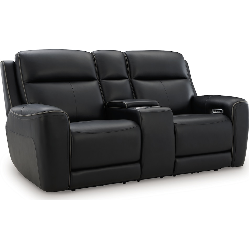 z relaxation onyx power leather reclining console loveseat   