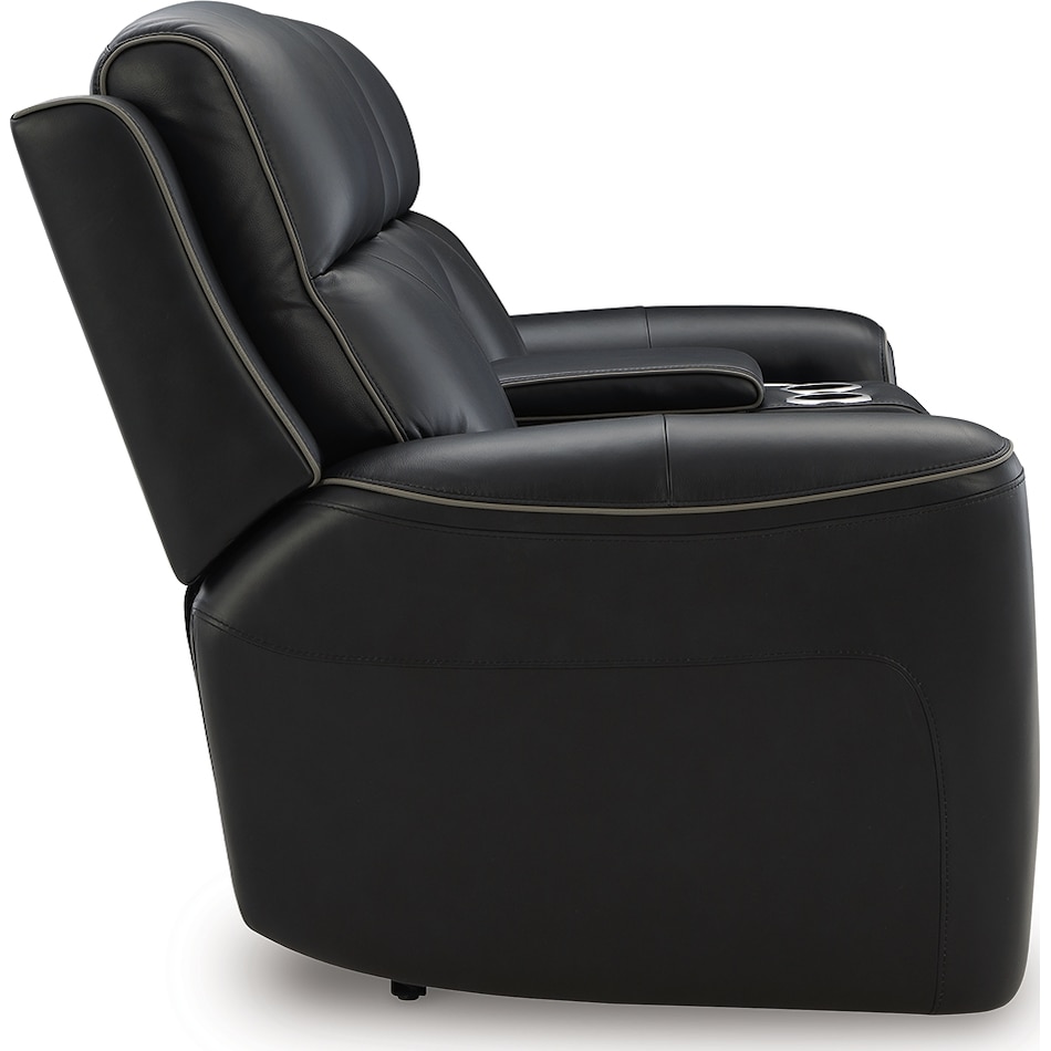 z relaxation onyx power leather reclining console loveseat   