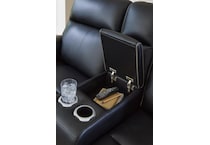 z relaxation onyx power leather reclining console loveseat   