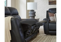 z relaxation onyx power leather reclining console loveseat   