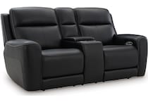 z relaxation onyx power leather reclining console loveseat   