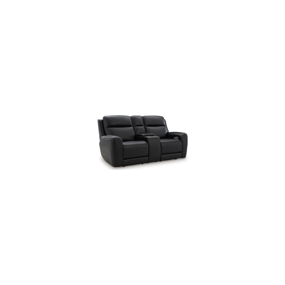 z relaxation onyx power leather reclining console loveseat   