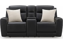 z relaxation onyx power leather reclining console loveseat   