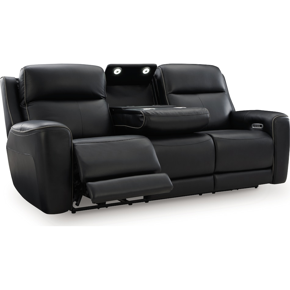 z relaxation onyx power leather reclining sofa   