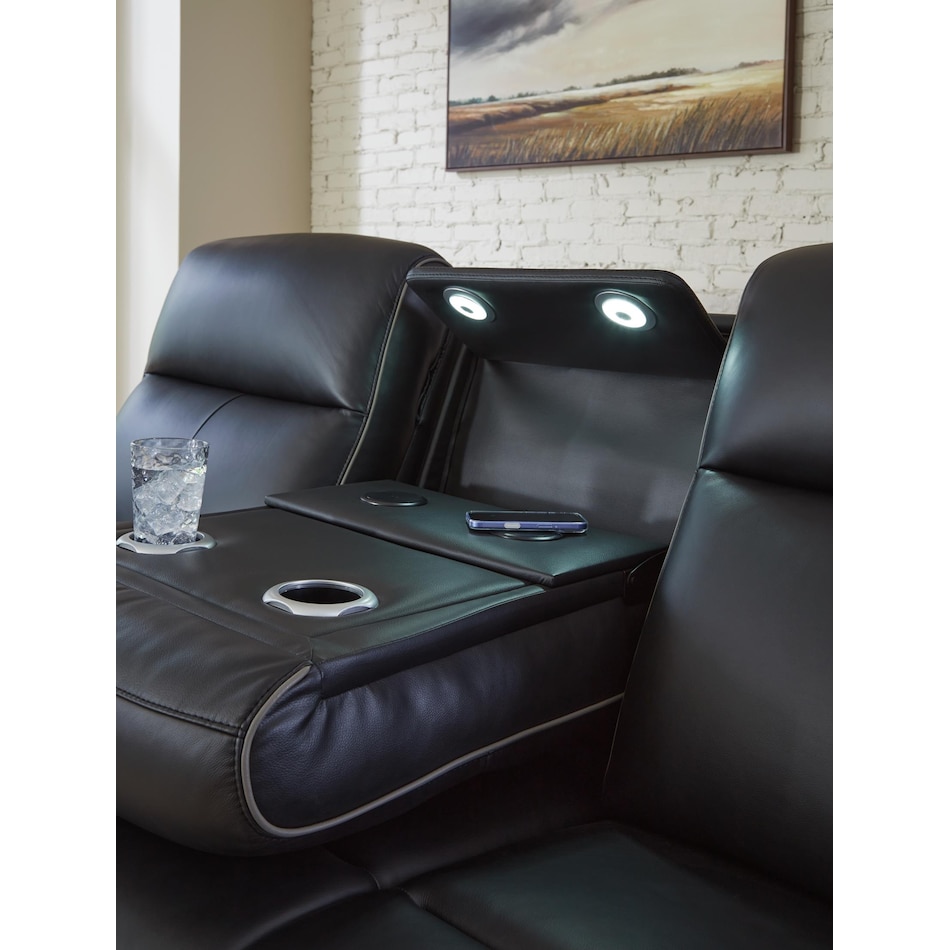 z relaxation onyx power leather reclining sofa   