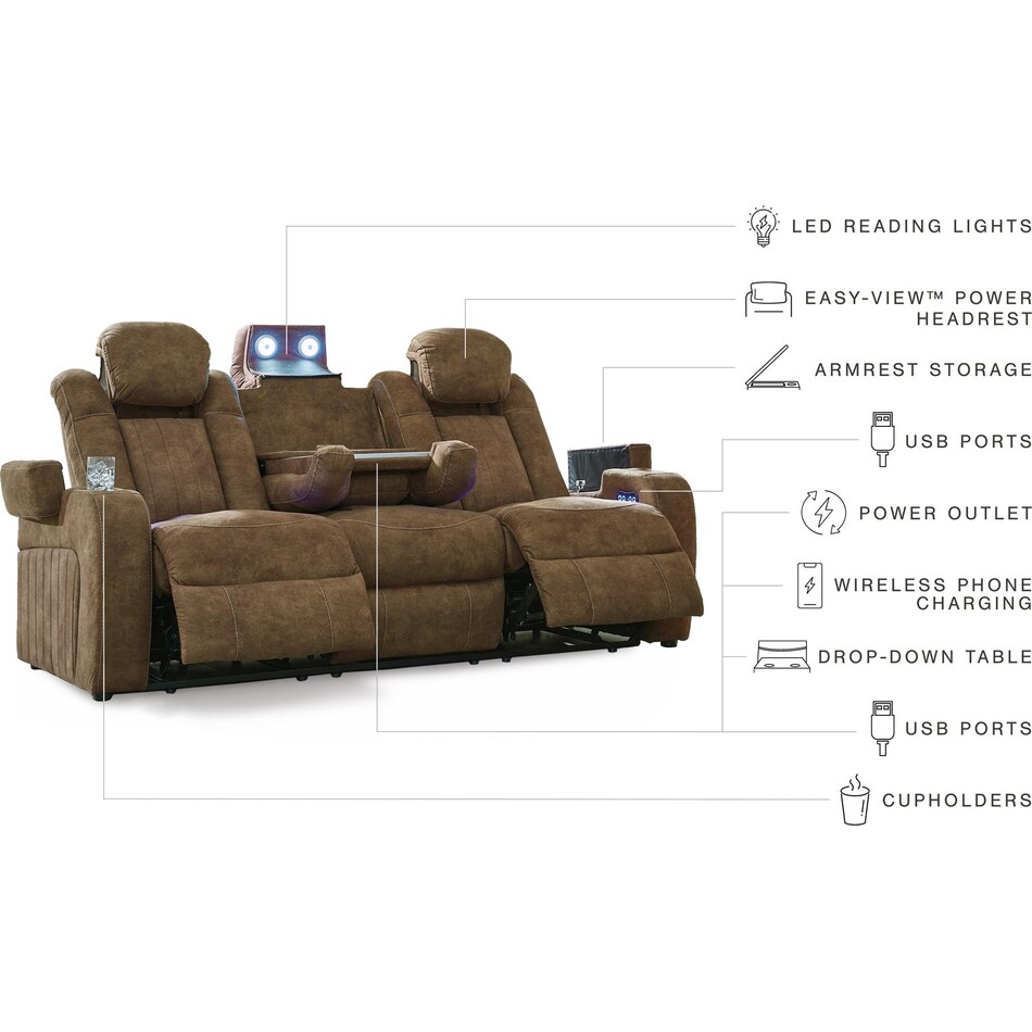  wolfridge brindle power reclining loveseat   