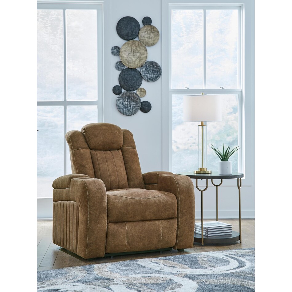 wolfridge brown power recliner   