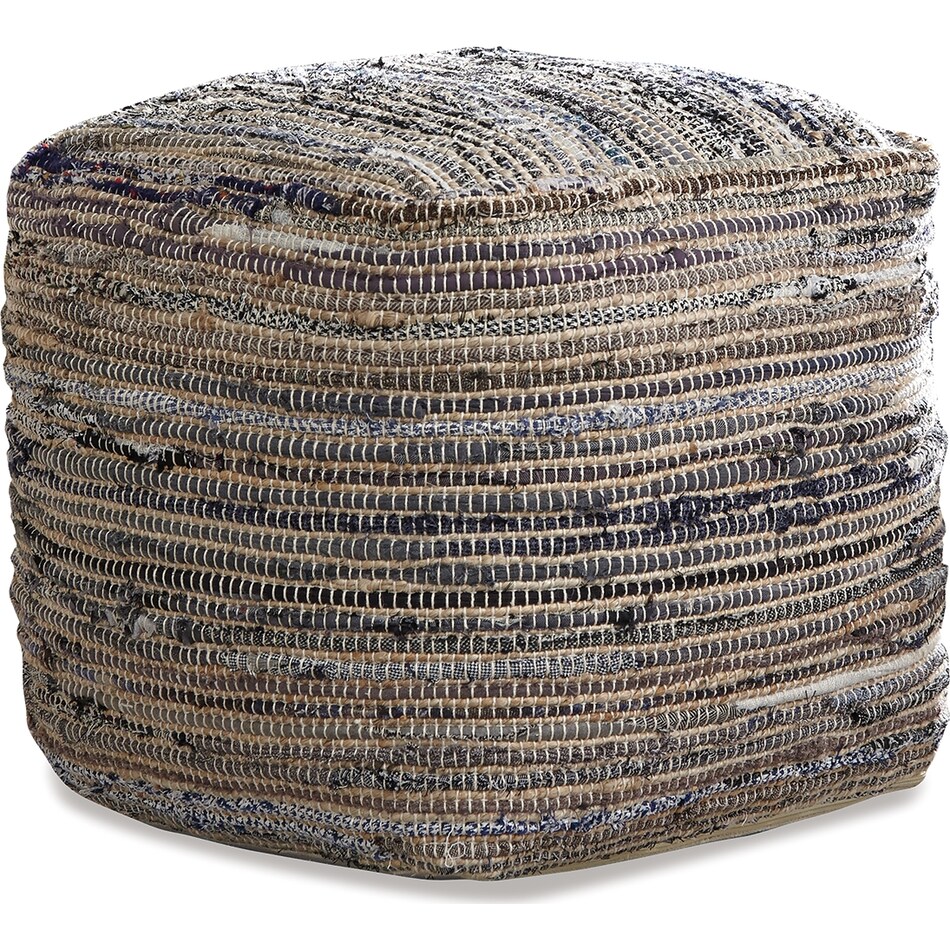 absalom grey black tan pouf  ottoman   