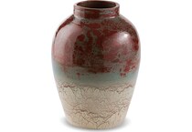 acc spice teal antique white vase   