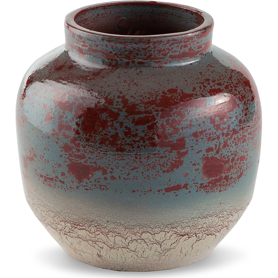 acc spice teal antique white vase   