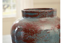 acc spice teal antique white vase   