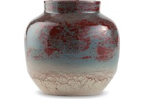 acc spice teal antique white vase   