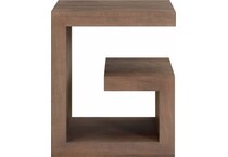 accents brown end table   