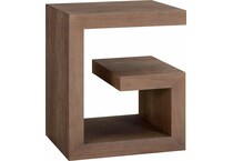 accents brown end table   