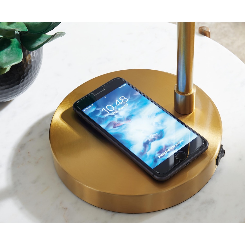 accessories amber gold finish table lamp   