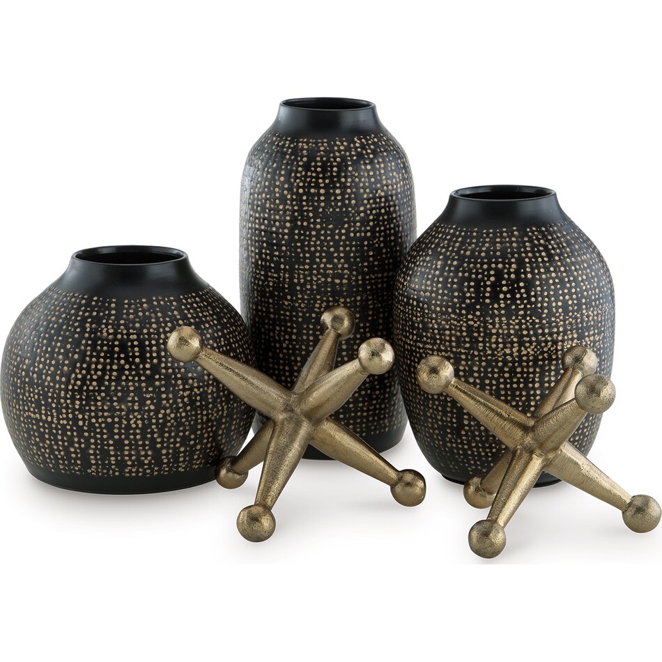 accessories black and gold vase   