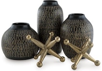 accessories black and gold vase   
