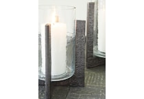 accessories clear pewter finish candle stick   
