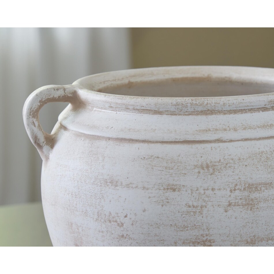 accessories distressed white vase   