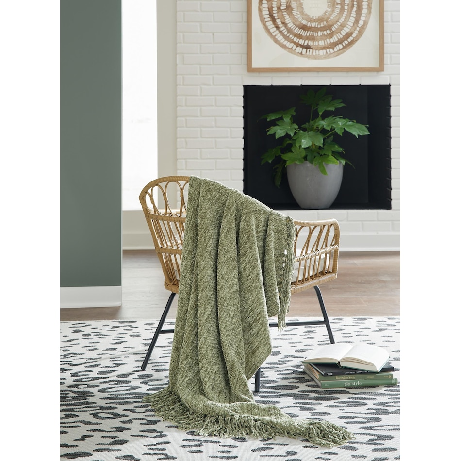 accessories green throw blanket   