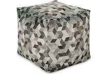 accessories grey black pouf  ottoman   