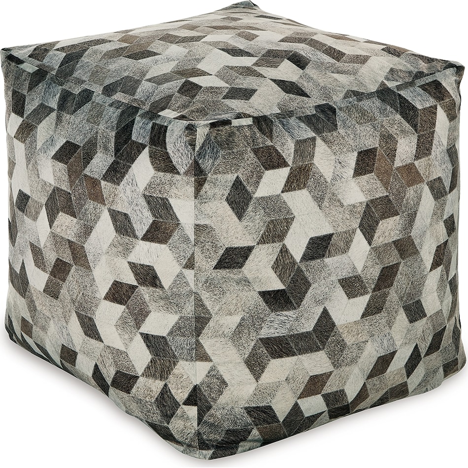accessories grey black pouf  ottoman   