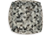 accessories grey black pouf  ottoman   