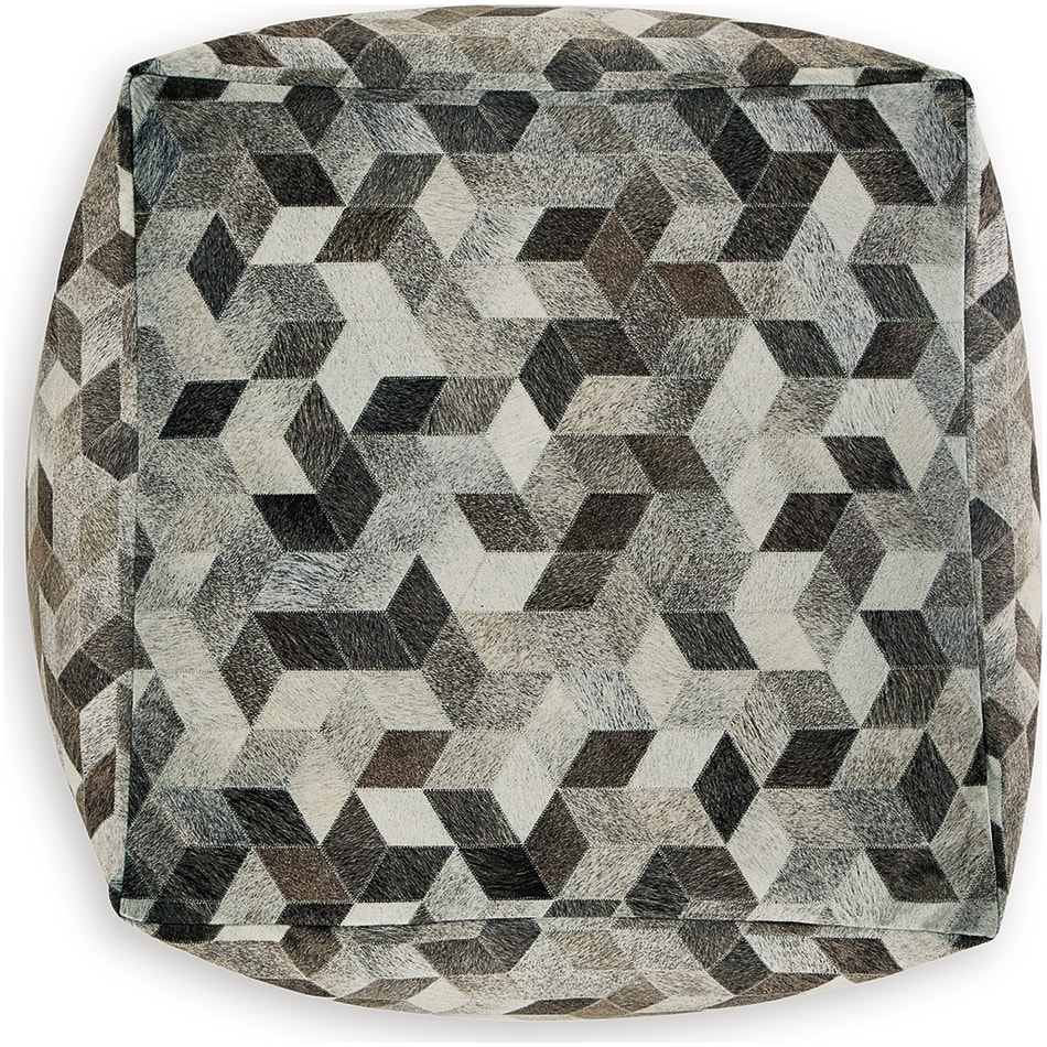 accessories grey black pouf  ottoman   