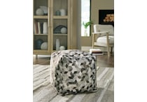accessories grey black pouf  ottoman   